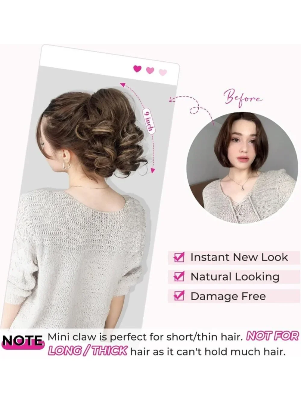 Short Curly Wavy Ponytail Extension - 9